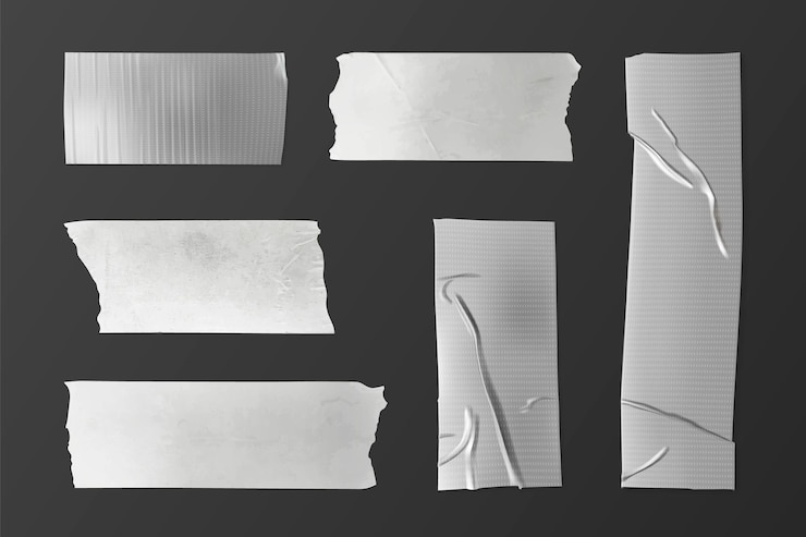 Vector Gratis silver adhesive tape pieces with texture