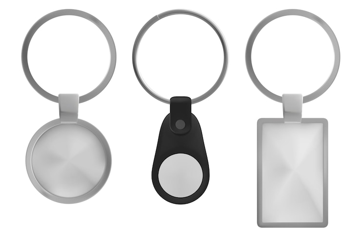 Vector Gratis silver blank key chair ring template vector design