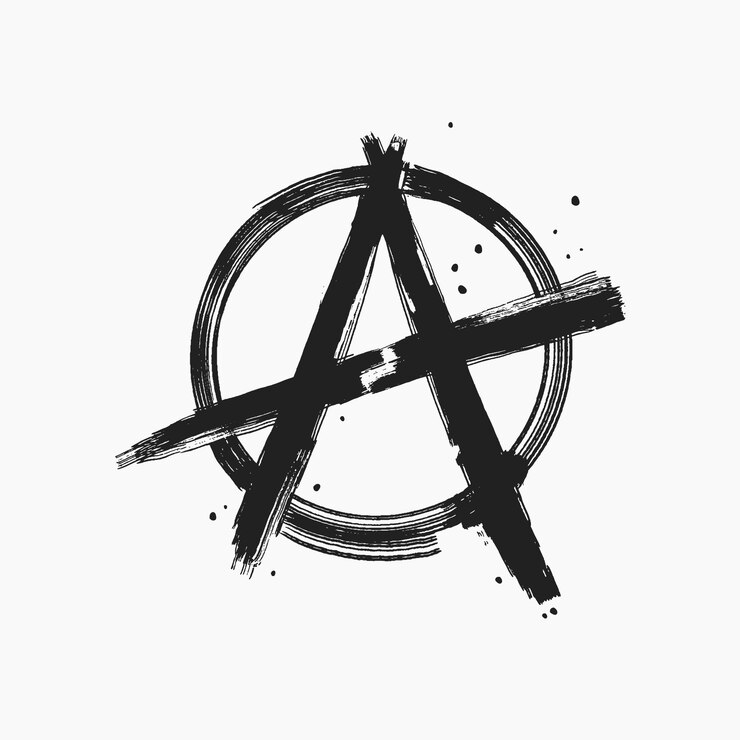 Vector Gratis simbol anarki desain datar digambar tangan
