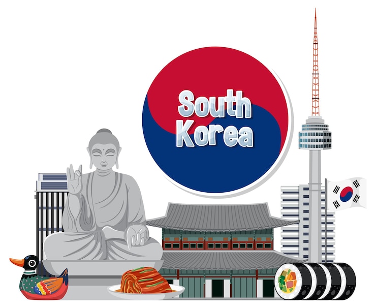 Vector Gratis simbol tradisi bangsa elemen korea