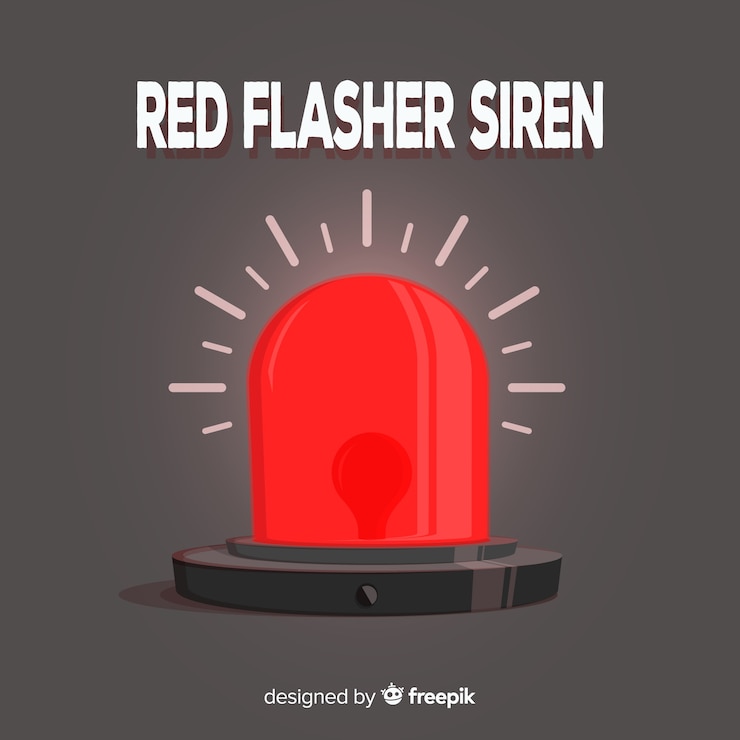 Vector Gratis sirene merah yang berkedip