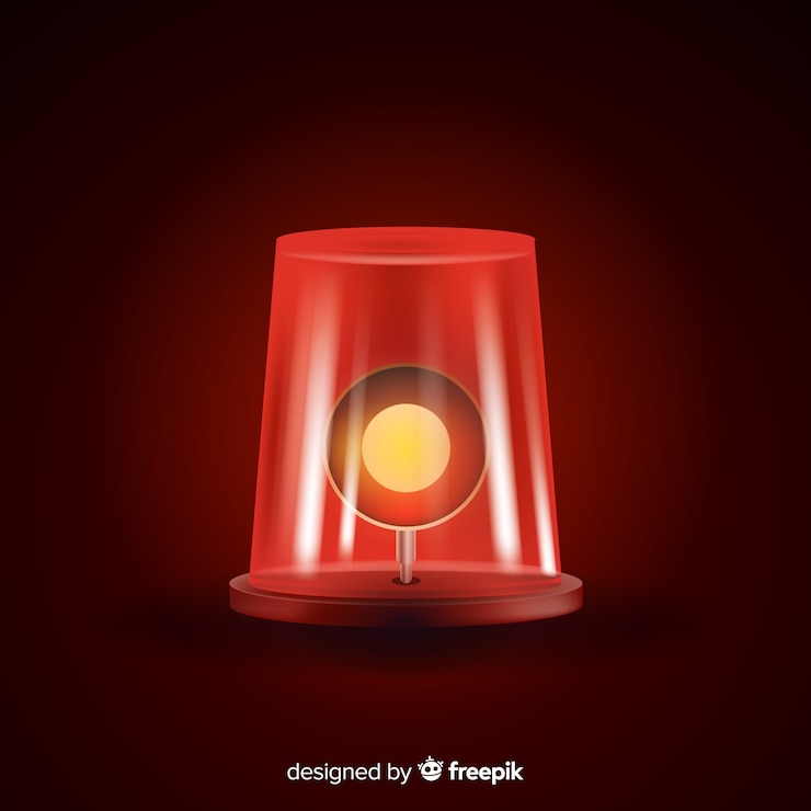 Vector Gratis sirene merah yang berkedip