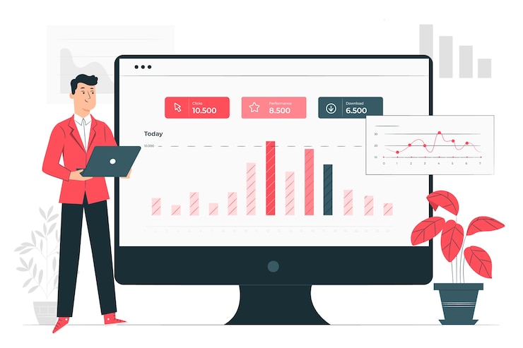 Vector Gratis site stats concept illustration