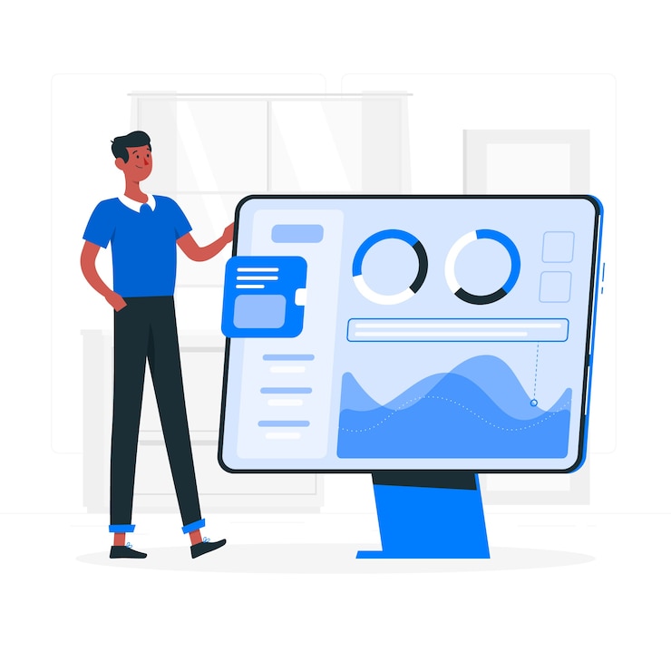 Vector Gratis site stats concept illustration