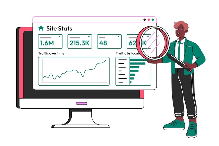 Vector Gratis site stats concept illustration