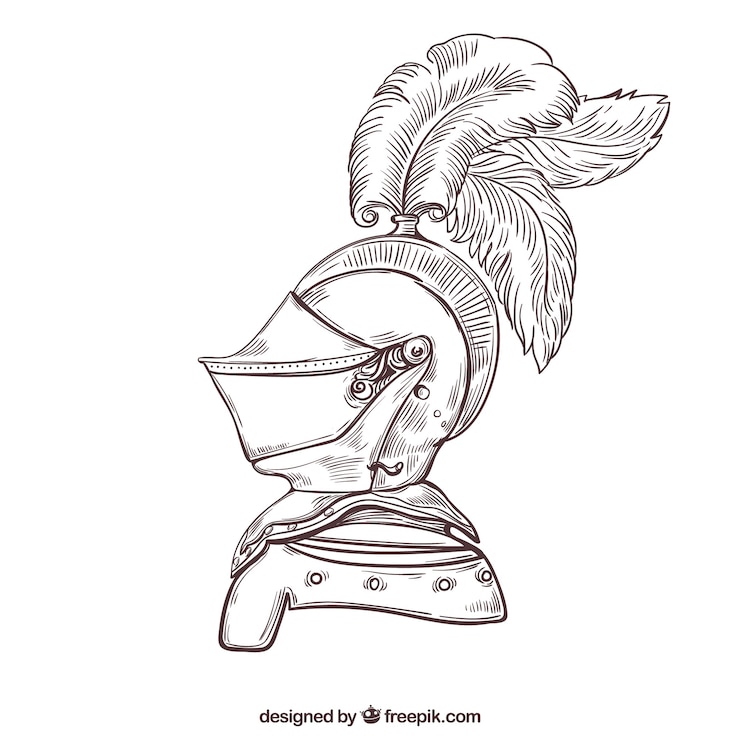 Vector Gratis sketch background of elegant armor helmet