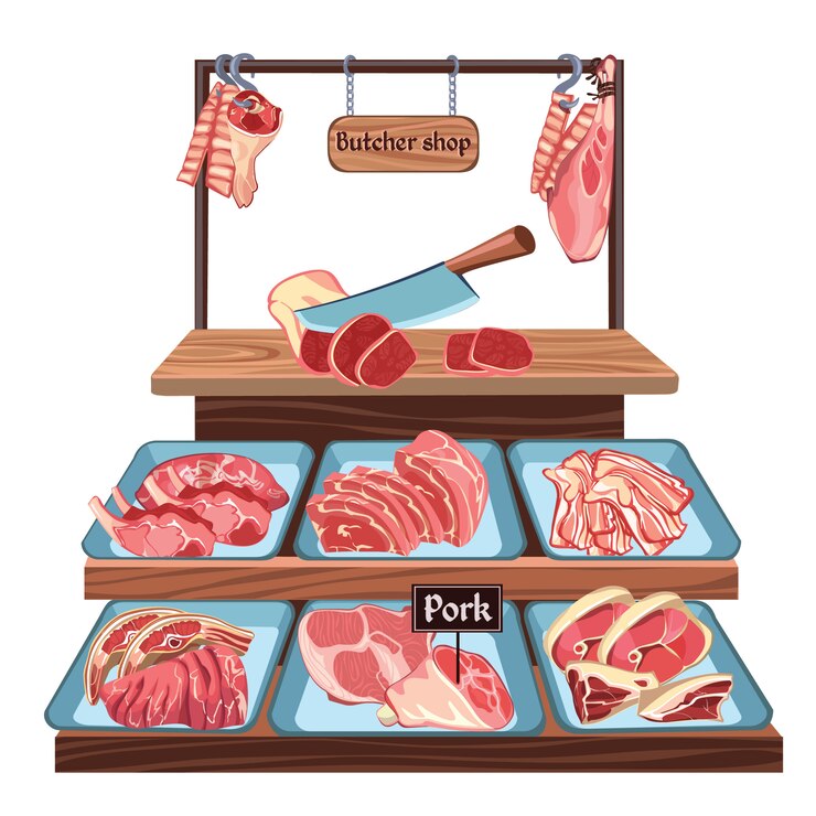 Vector Gratis sketch butcher shop concept