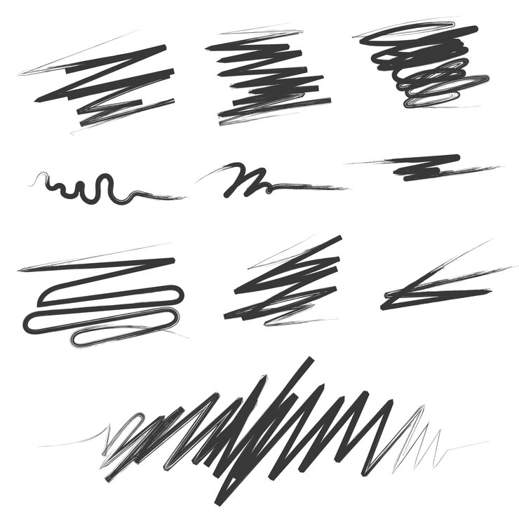 Vector Gratis sketch style set of lines