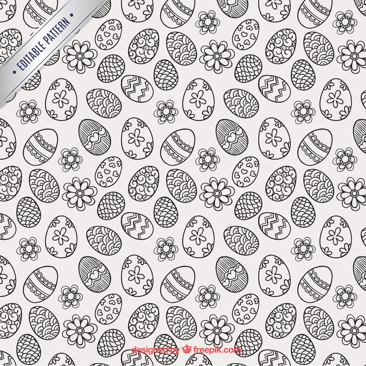 Vector Gratis sketchy easter eggs pattern