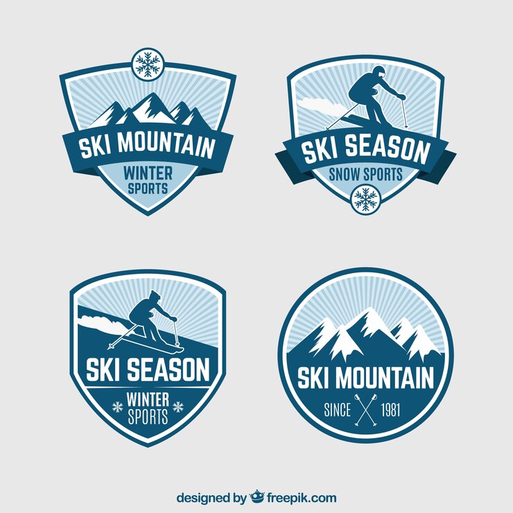 Vector Gratis ski badge collection