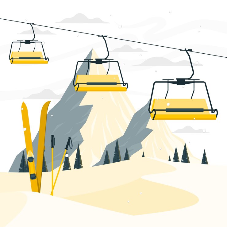 Vector Gratis ski lift concept illustration