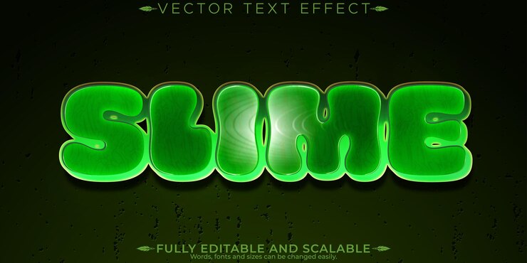 Vector Gratis slime editable text effect editable green and goo text style