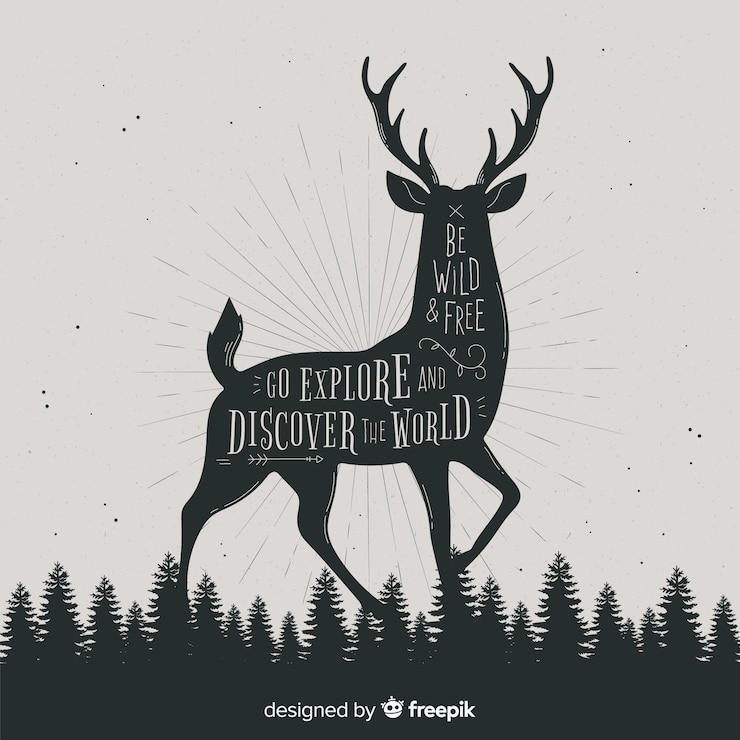 Vector Gratis slogan dengan hewan vintage