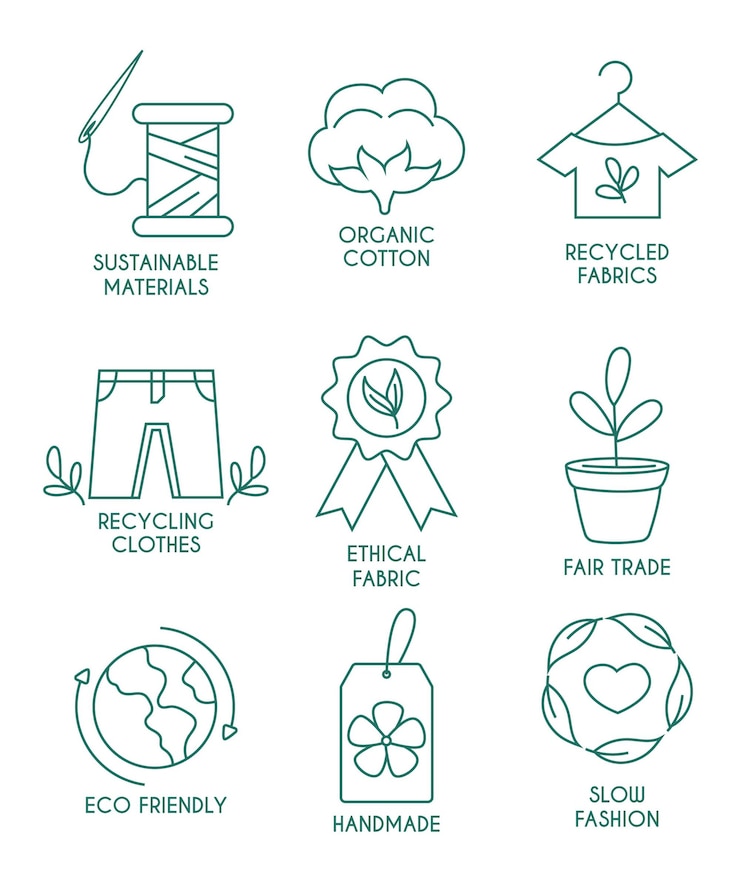 Vector Gratis slow fashion badge collection