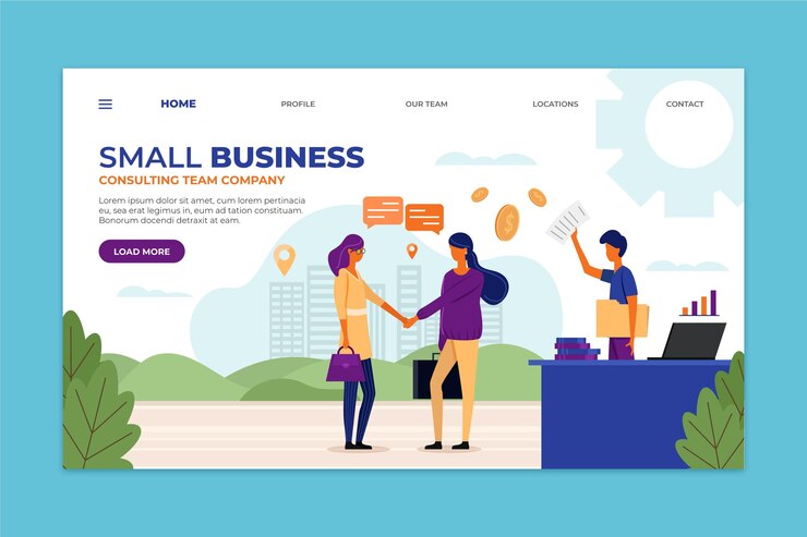 Vector Gratis small business landing page template