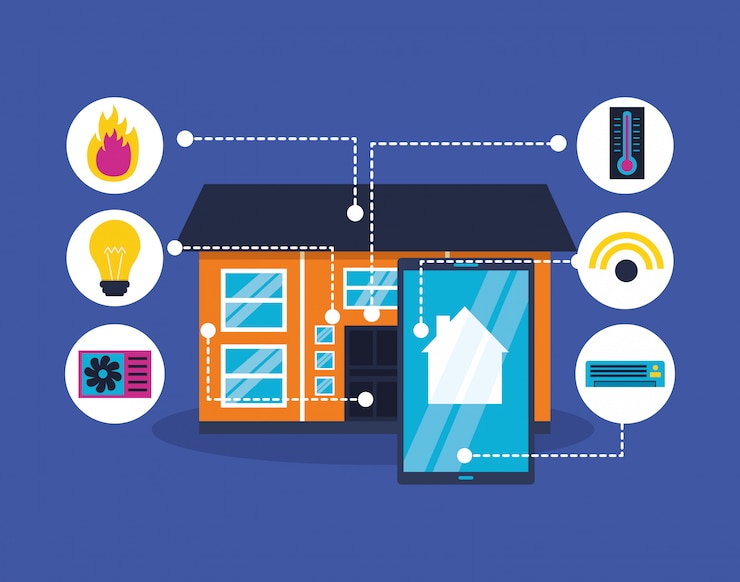Vector Gratis smart home in flat style