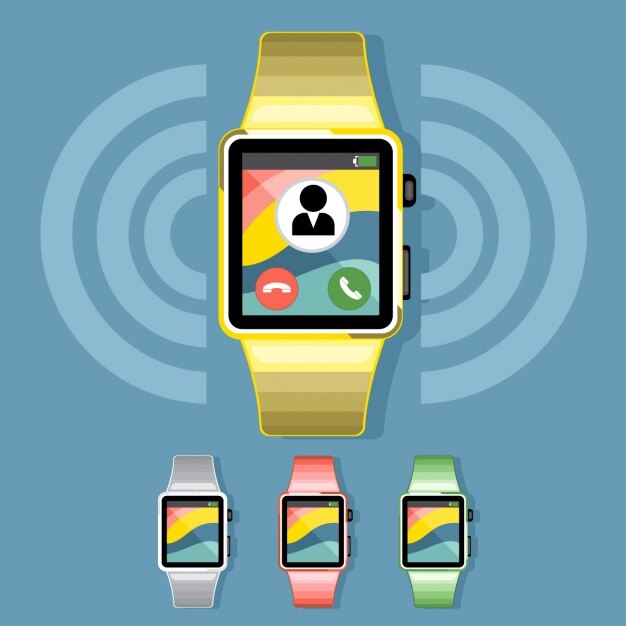Vector Gratis smart watch on blue background