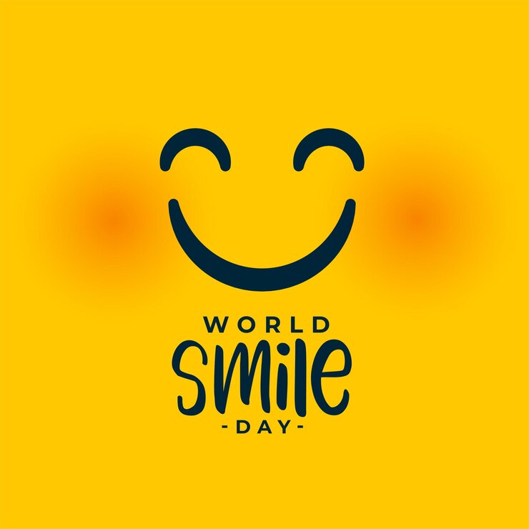 Vector Gratis smiling face for world smile day event