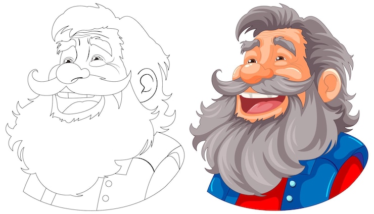 Vector Gratis smiling lumberjack old man cartoon character