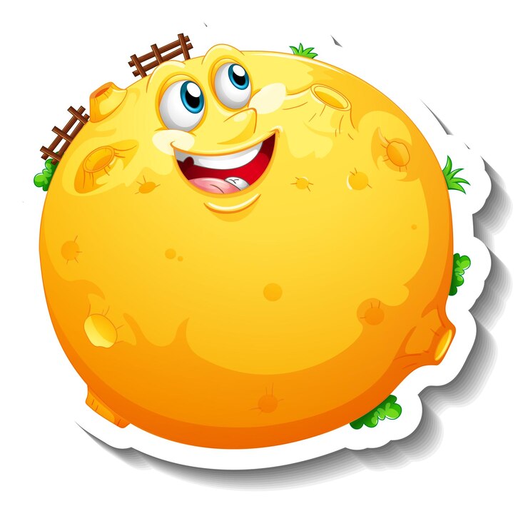 Vector Gratis smiling moon cartoon sticker
