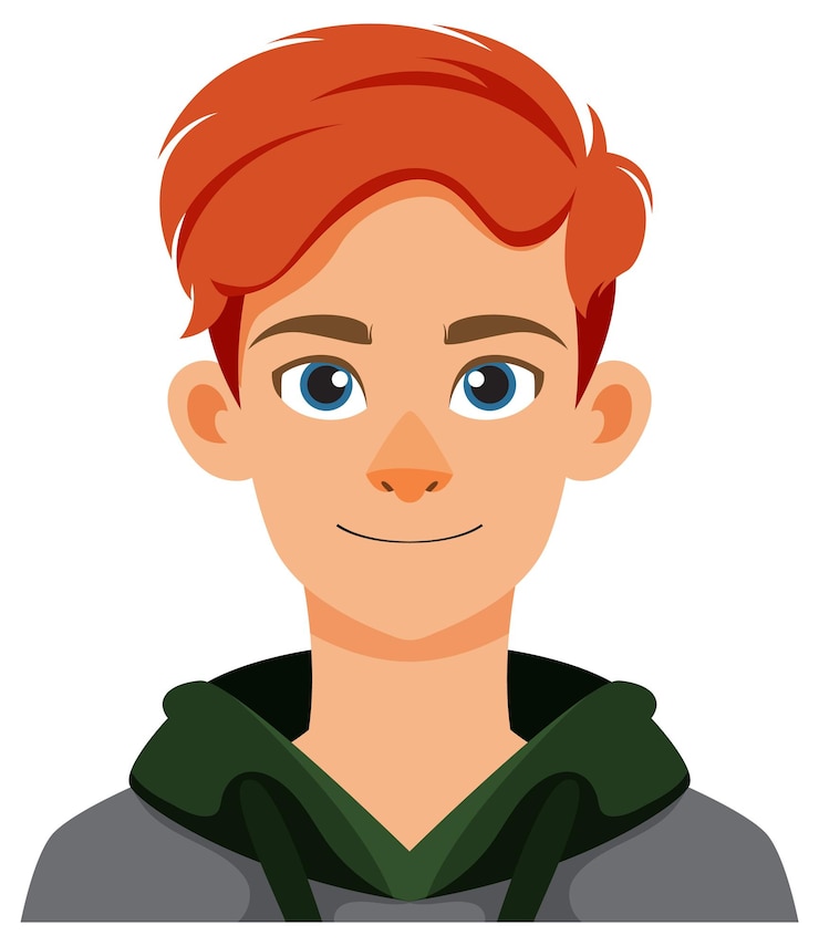 Vector Gratis smiling redhaired boy illustration