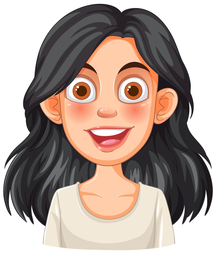 Vector Gratis smiling woman with black hair