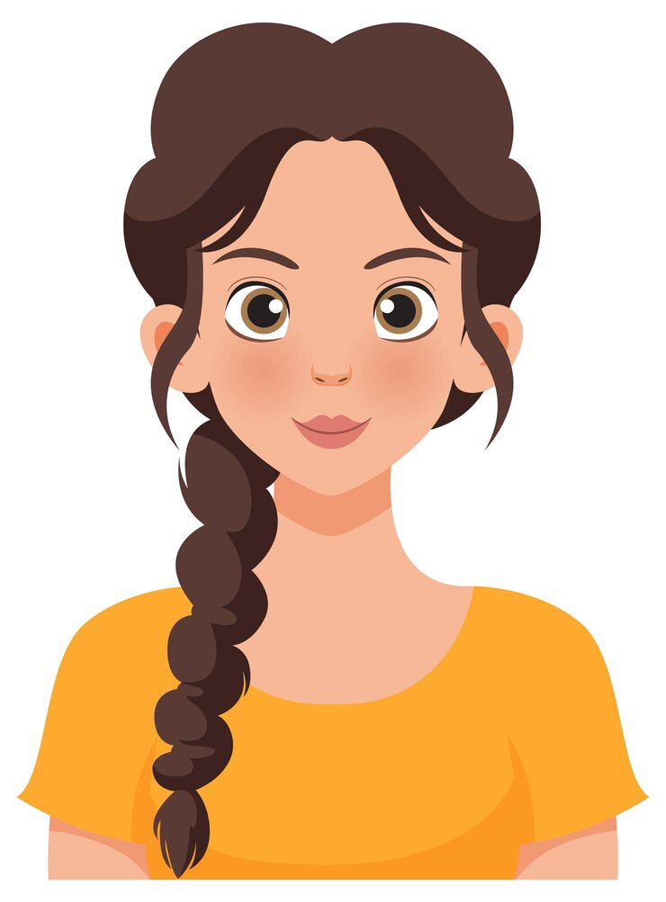 Vector Gratis smiling woman with braided hair