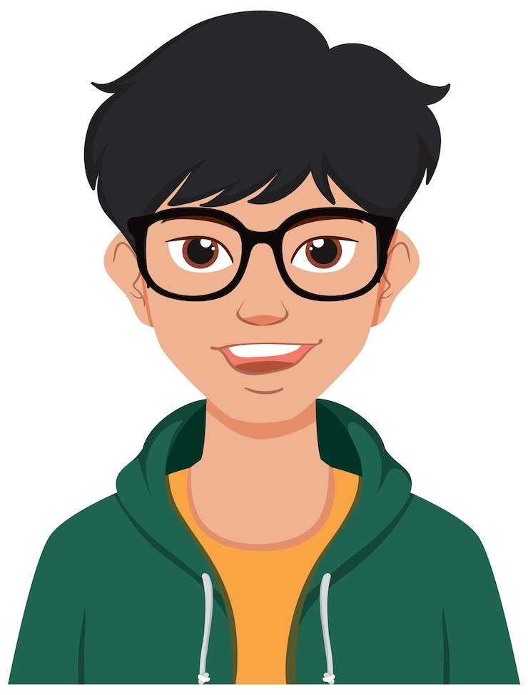 Vector Gratis smiling young man in glasses