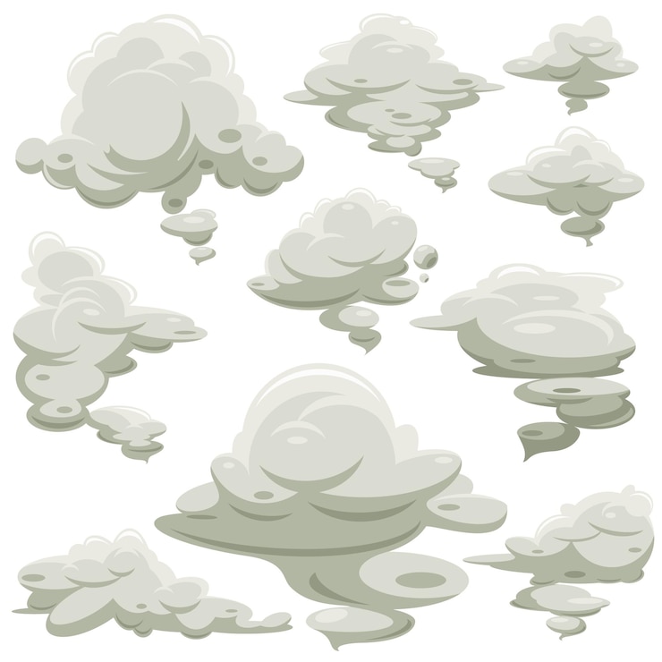 Vector Gratis smoke bubbles set