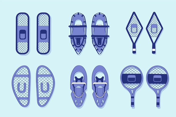 Vector Gratis snowshoes collection hand drawn style