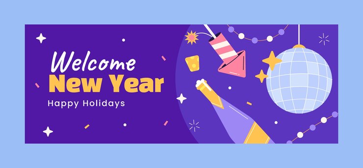 Vector Gratis social media cover template for new year 2024 celebration
