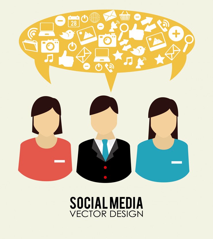 Vector Gratis social media design illustration