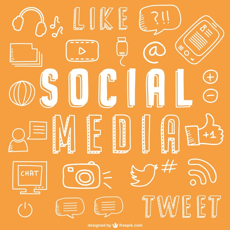 Vector Gratis social media drawing icons