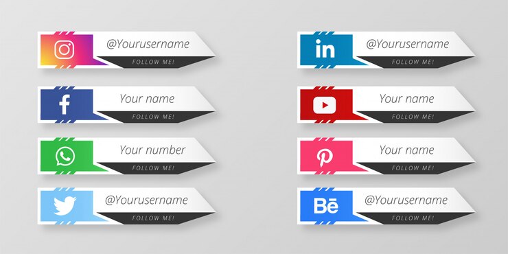 Vector Gratis social media lower thirds collection template