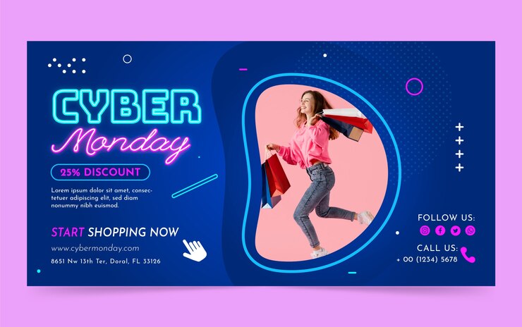 Vector Gratis social media promo template for cyber monday