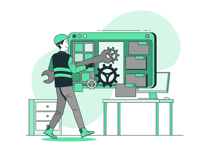 Vector Gratis software engineer concept illustration