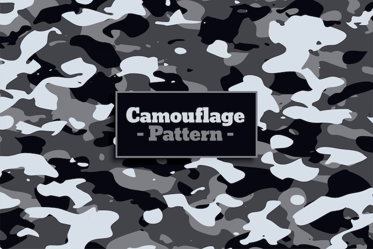 Vector Gratis soldier military camouflage pattern in white and gray shade