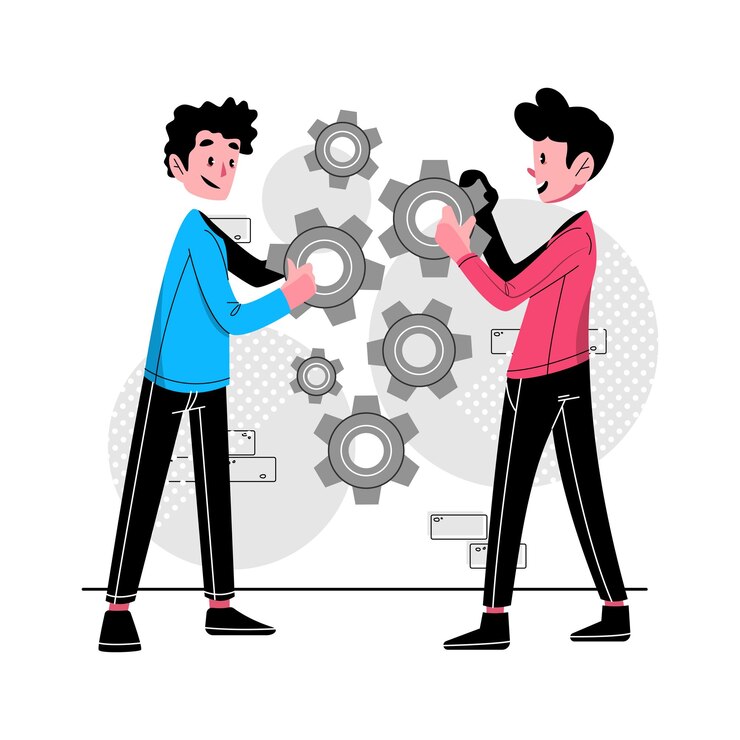 Vector Gratis solving problem concept difficult work teamwork assemble effective business solution strategy