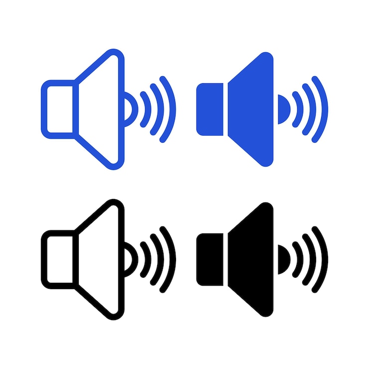 Vector Gratis sound symbol set of four