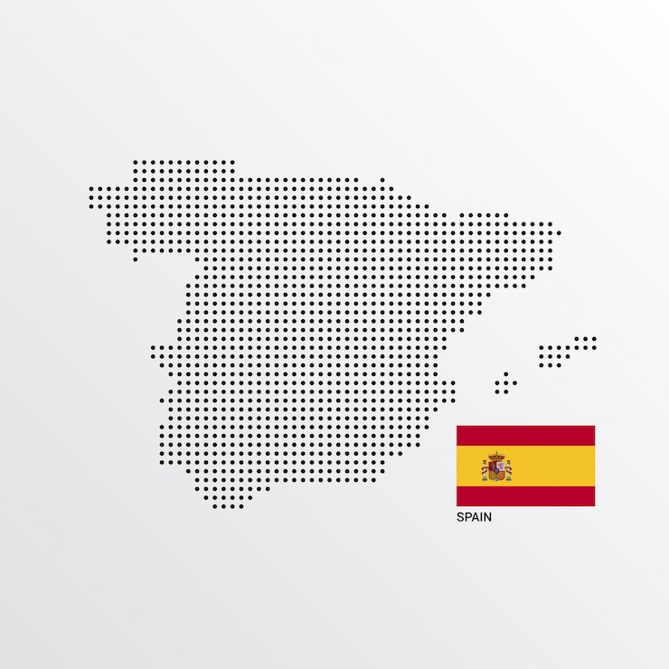 Vector Gratis spain map design with flag and light background vector 
