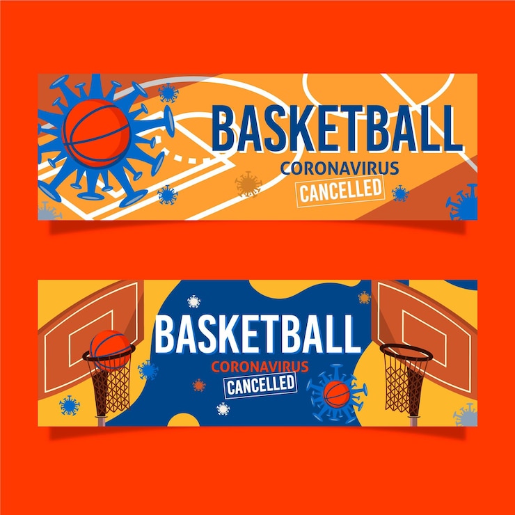 Vector Gratis spanduk acara bola basket yang dibatalkan