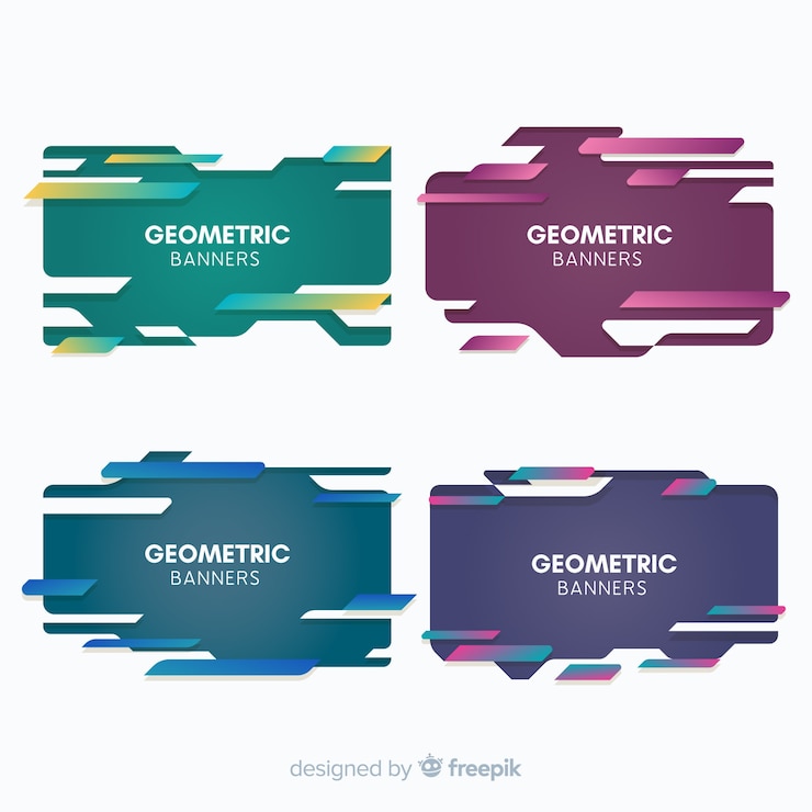 Vector Gratis spanduk bentuk geometris warna-warni
