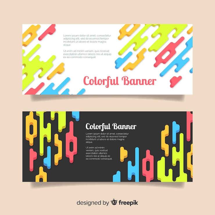 Vector Gratis spanduk berwarna-warni
