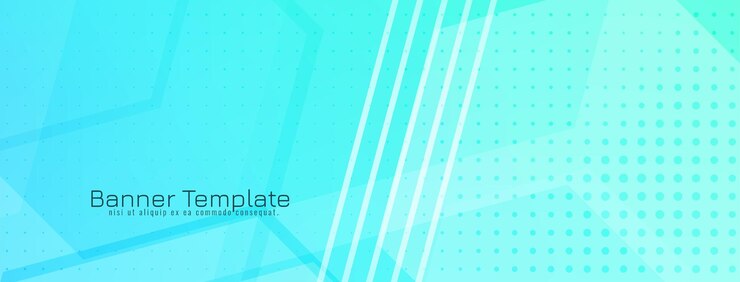 Vector Gratis spanduk elegan bentuk heksagonal geometris warna biru mengkilap