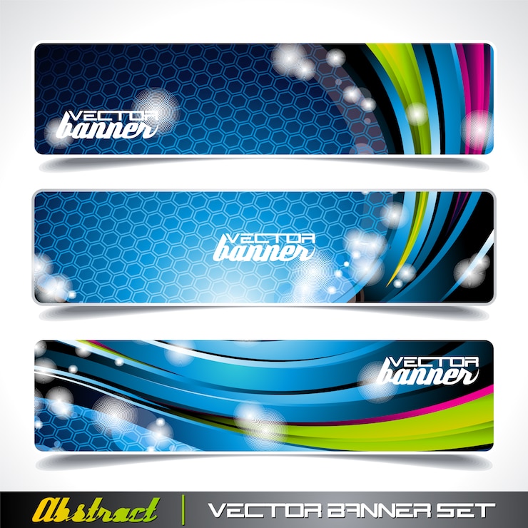 Vector Gratis spanduk geometris mengkilap