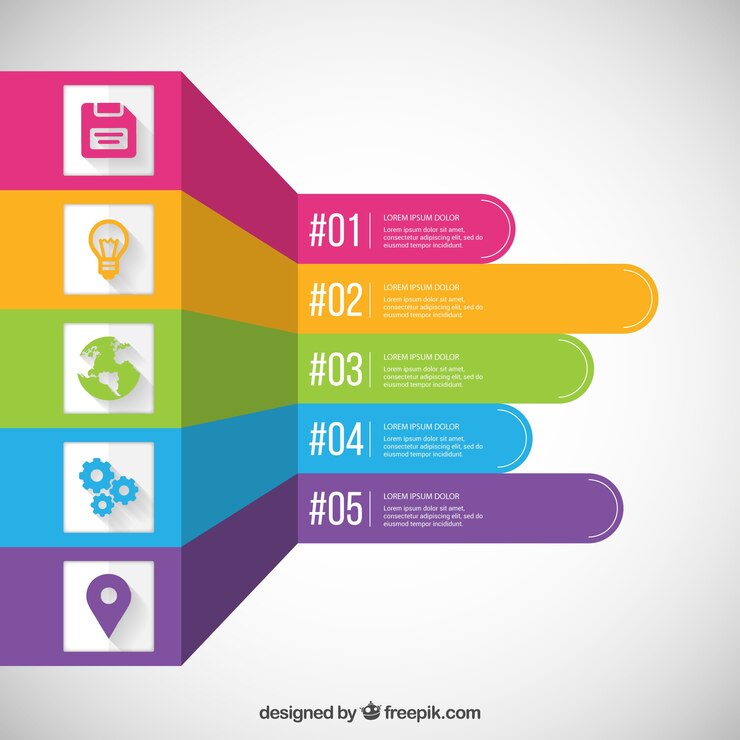 Vector Gratis spanduk infografis berwarna