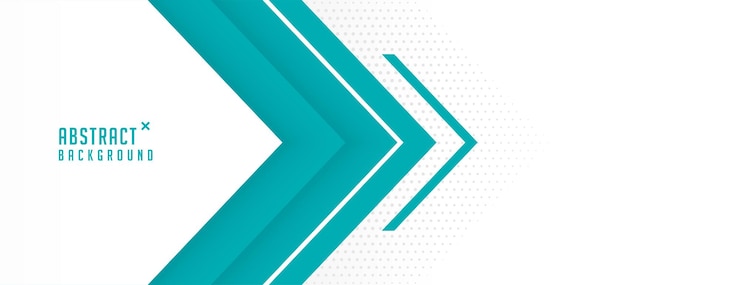 Vector Gratis spanduk putih dengan desain geometris panah abstrak