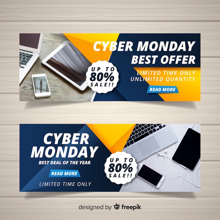 Vector Gratis spanduk web cyber monday
