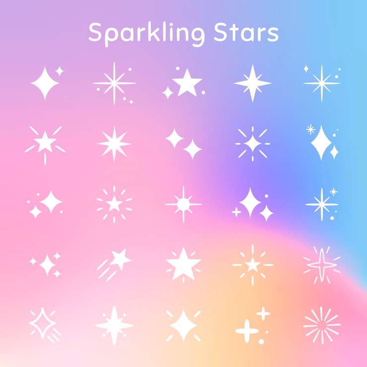 Vector Gratis sparkling stars vector icon set in flat style