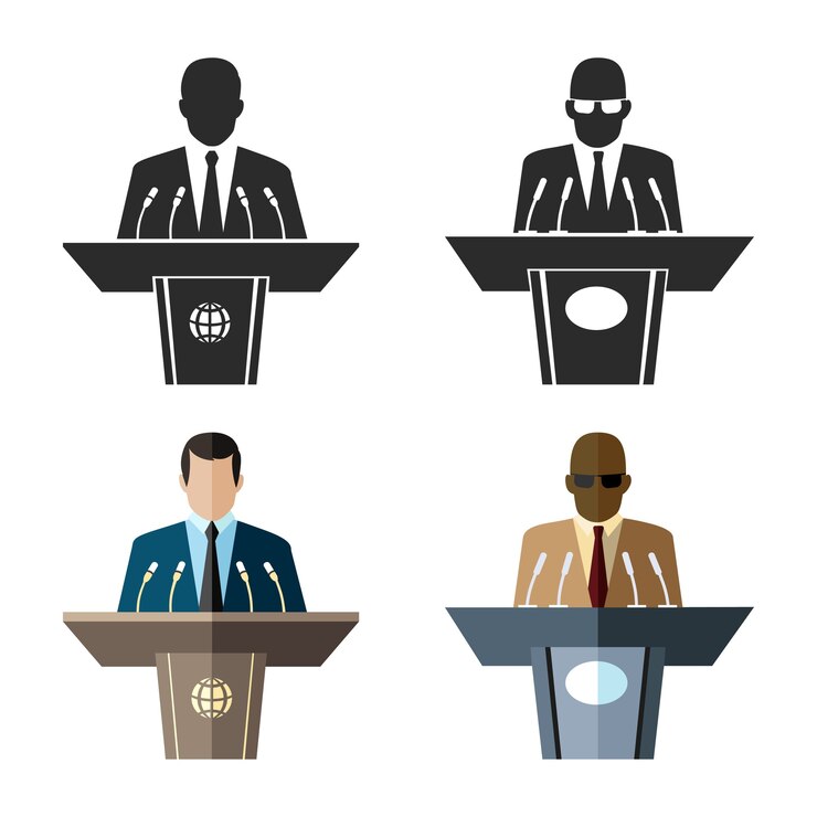 Vector Gratis speakers or orators set in flat style